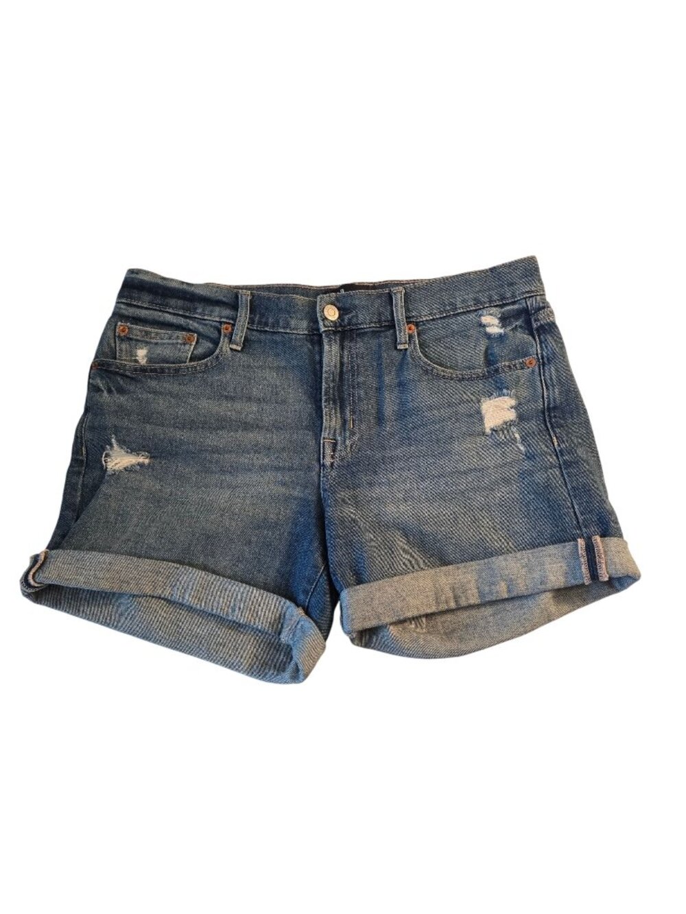 Gap 5" High Rise Distressed Cuffed Jean Shorts Size 8